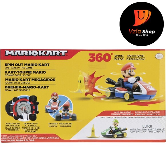 Super Mario Spin Out 2.5" Mariokart - Mario Racer Vehicle - Picture 7 of 8